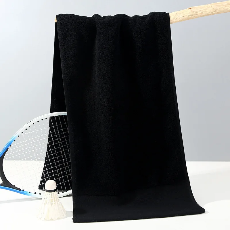 32x110CM Cotton Soft Fitness Towel for Sports Multifunctional Sweat Absorption Towel Gym Swimming Yoga Towel Sport Towels Black