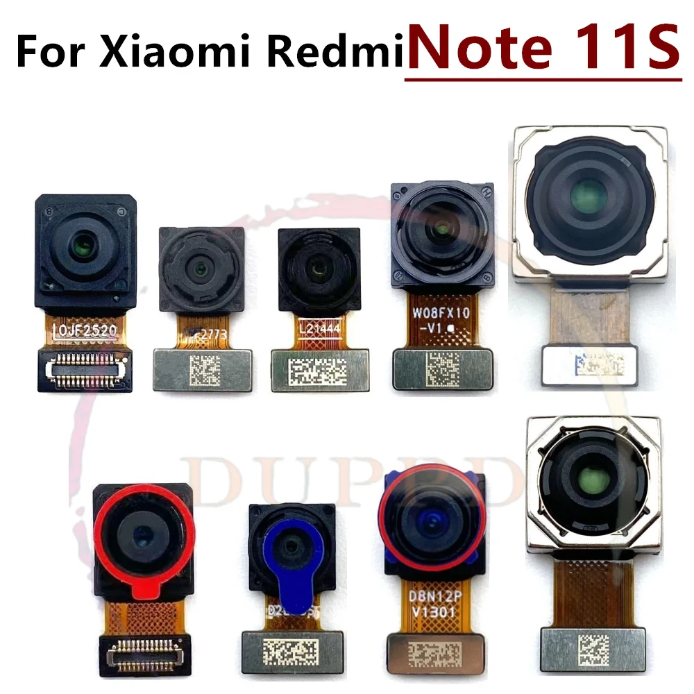 Front Back Camera For Xiaomi Redmi Note 11S 108MP Rear Backside Selfie Frontal Facing Camera Module Flex Cable Note11S