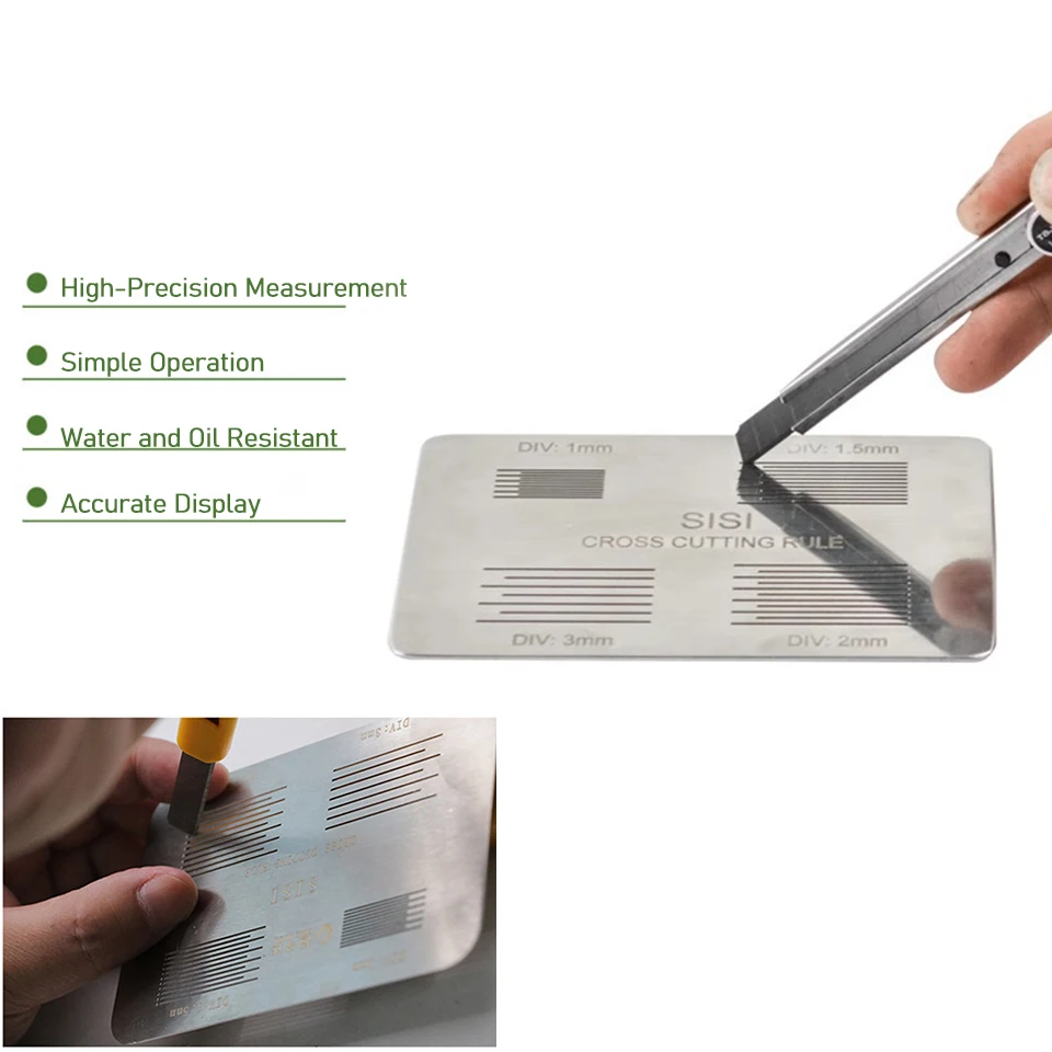 Cross-Cut Test Plate with Guide Gauge | SISI Professional Paint & Plating Adhesion Tester | Precision Tool for ISO/ASTM Standard
