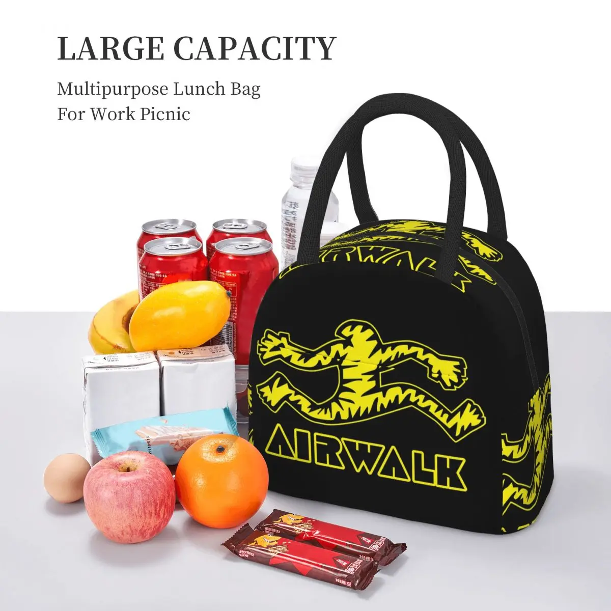 الوشم المدرسة القديمة Airwalk معزول حقيبة الغداء للنساء مكتب برودة صندوق طعام حراري حمل صناديق الغداء مانعة للتسرب الحاويات