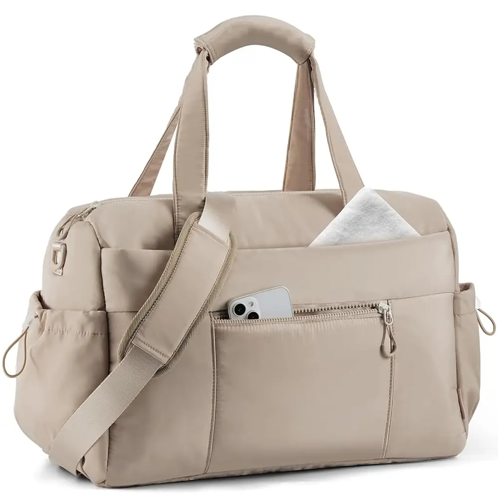 

Weekender Bag for Women, Lightweight Puffer Travel Duffle Carry On Bag with Wet Pocket & 40oz Tumbler Pocket, Airline Approv