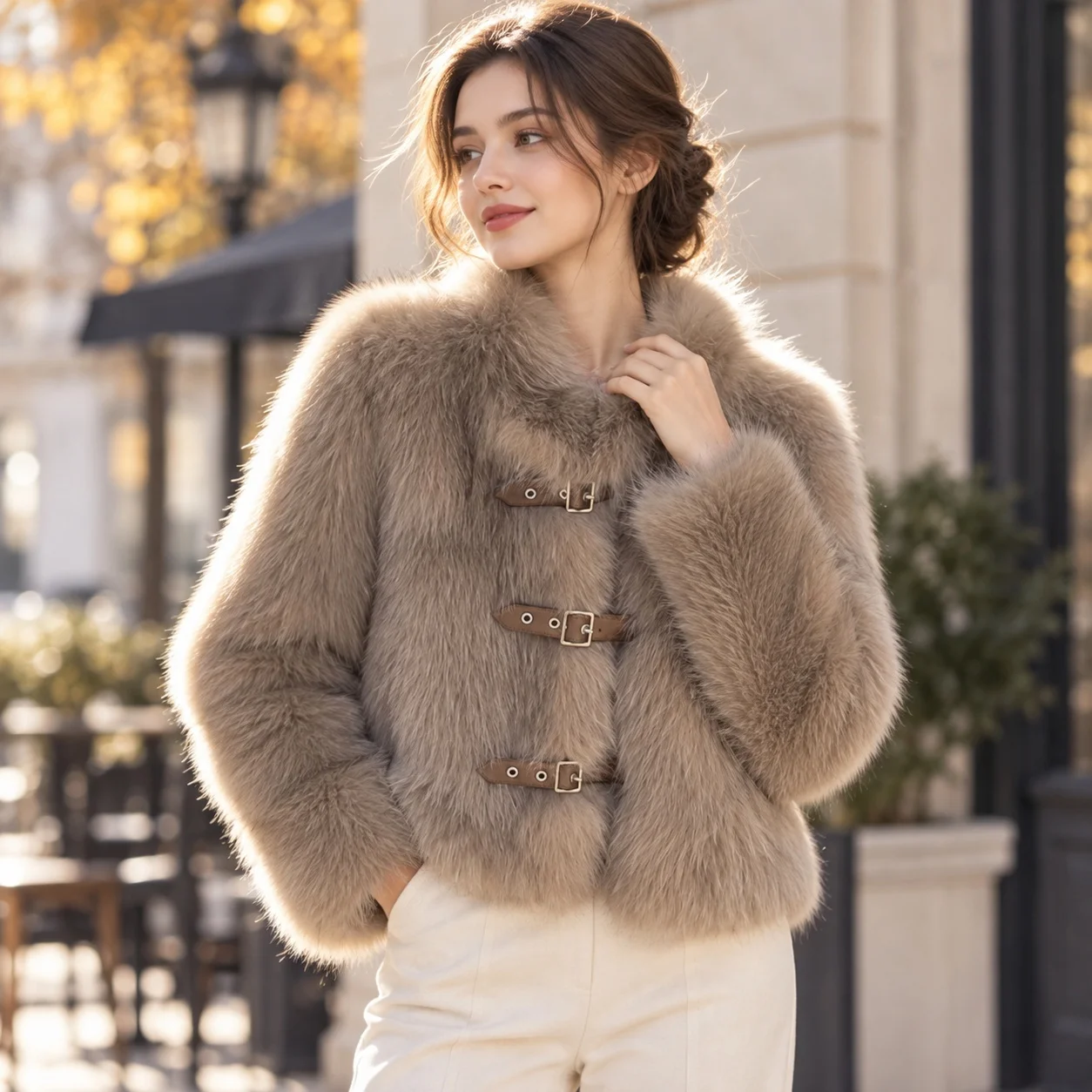 No Hood Patchwork Top Regular Length British Style with Stand Collar Elegant Commuter Sweet and Fresh Women Winter Jacket