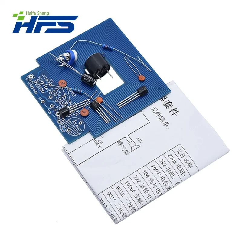 Unassembled Metal Detector Kit, Sensor Módulo Board, Kits eletrônicos DIY, PCB, campainha, Capacitor, Suíte, DC, 3V-5V