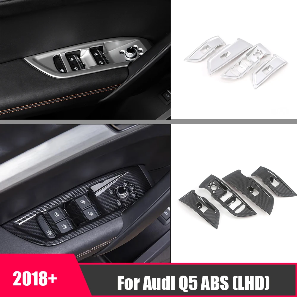 

ABS Carbon Fiber For Audi Q5 2018-2022 Car Door Window glass Lift Control Switch Panel Cover Trim Auto styling accessories