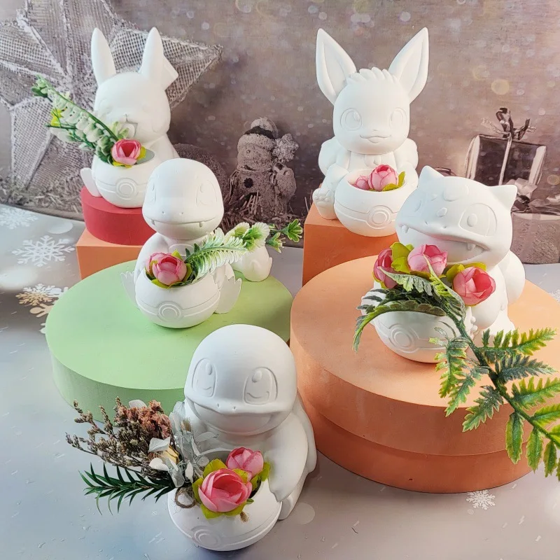 

Plaster Flower Pot Mold Flexible Cement Resin Mold Animal Silicone Mold Reusable For Resin Ornament Making Candle Making Plaster
