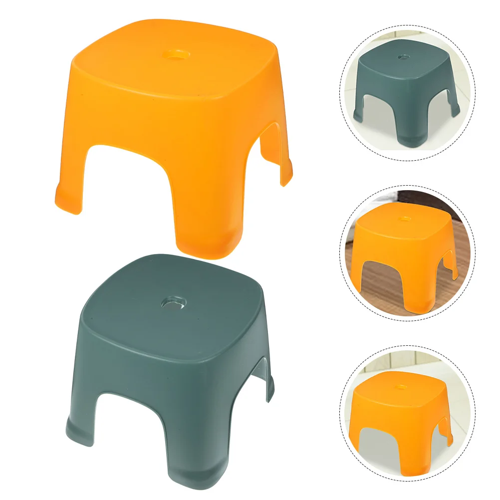 2 قطعة مقعد قدم بلاستيكي غير قابل للانزلاق مقعد متعدد الاستخدامات للحمام وغرفة المعيشة تصميم مضاد للانزلاق خفيف الوزن وسهل التخزين #2
