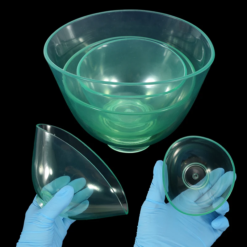 Silicone Dental Plaster Mixing Bowl Flexible Transparent Rubber Leather S/M/L Sizes Dentistry Mixing Bowls Tools