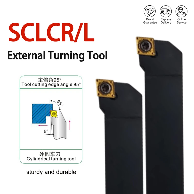 SCLCR0808/1010/1212/1616/2020/2525 External Turning Tool SCLCR SCLCL Screw Type Lathe Cutter Bar Turning Holder CNC Cutting Tool