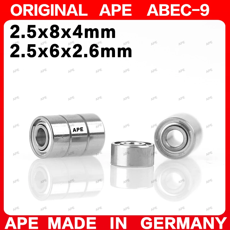 10PCS Germany ABEC-9 Bearing 630/2.5 2.5*8*4  2.5x6x2.6 mm ZZ -2Z -2RS Miniature Precision Ball Bearings