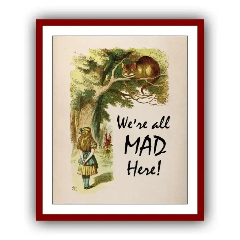 Alice in Wonderland Retro Wall Art Poster Prints Classic Fairy Tale Book Cover Canvas Cartoon for Kids Room Home Decor