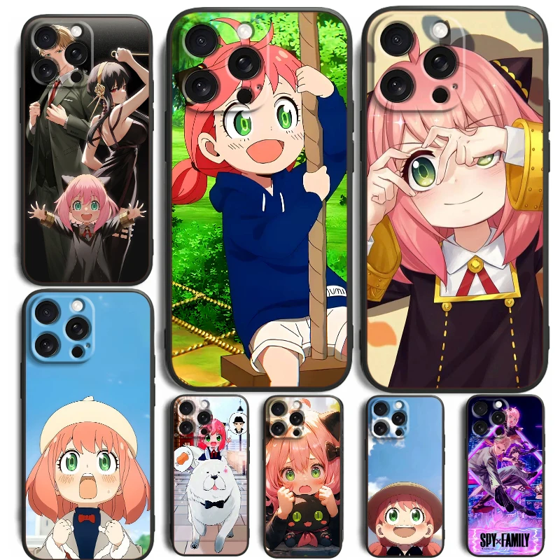 SPY X FAMILY Movie Comic Anime For iPhone 15 14 13 12 11 XS XR X 8 7 SE Pro Max Plus Mini Black Back Phone Case