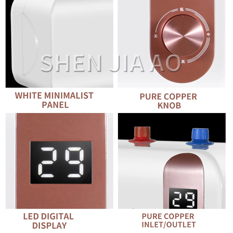 8L Small Storage Electric Water Heater Household Quick-Heating Type Water Heater Mechanical Digital Display Water Heater 220v