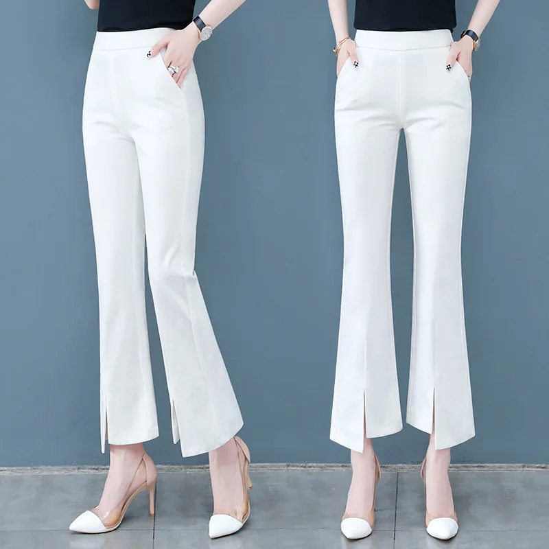

Fashion Flared Pants for Women, Autumn Nine-Point Pants, High Waist Slimming Suit Pants, Versatile Petite Flared Pants