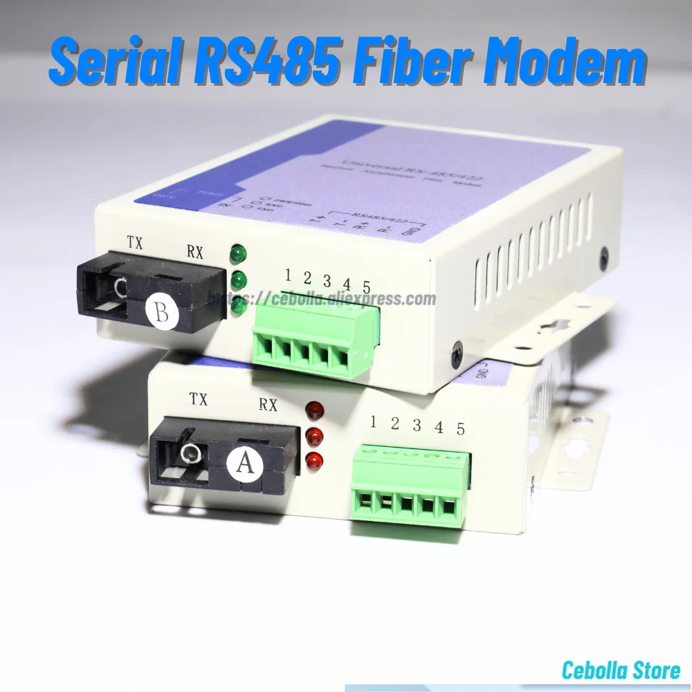 Fiber Transceiver SC RS485 Bidirectional Data Optical Media Converter RS485 Communication Equipment 1Pair