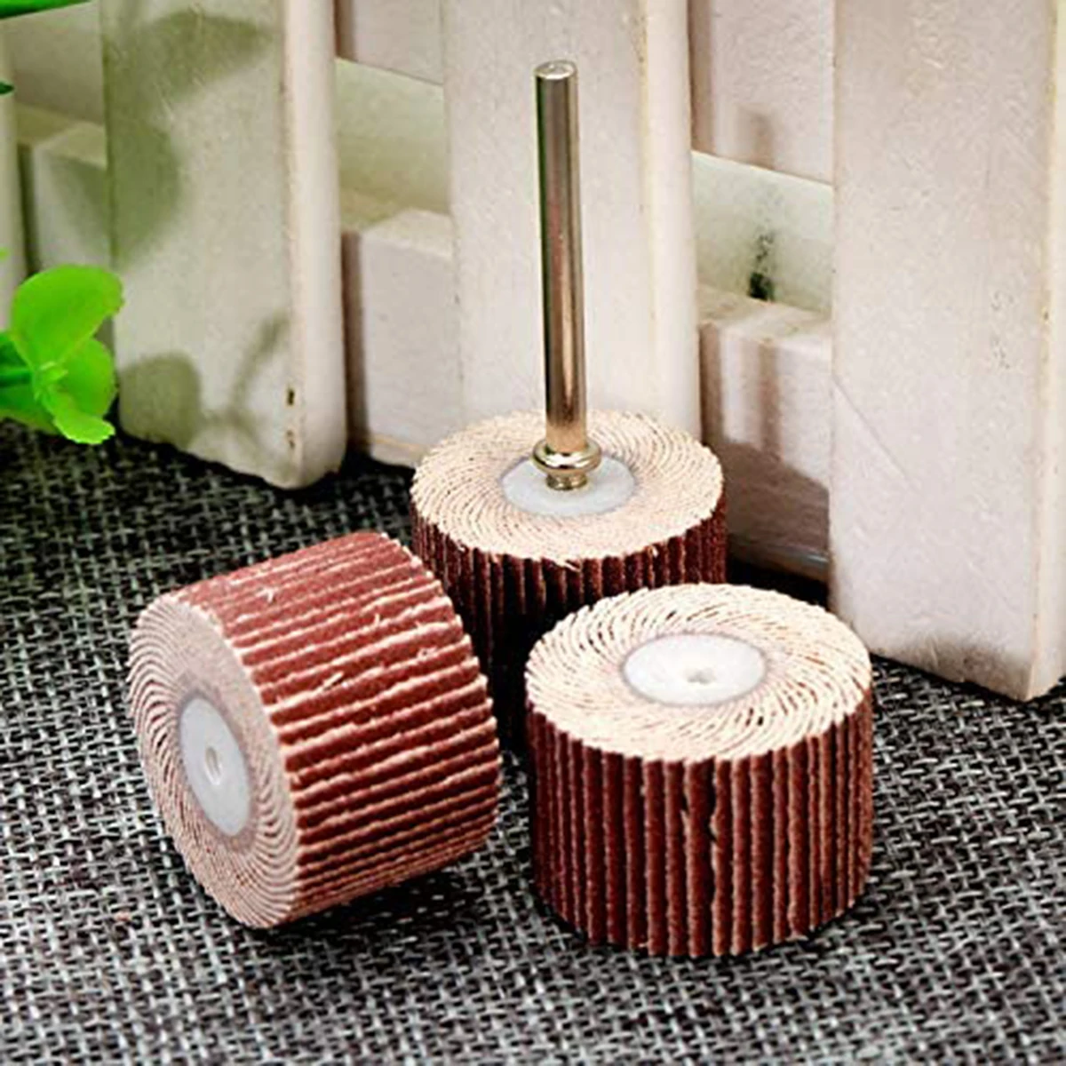 10Pcs Abrasive Flap Wheel Sanding Discs 12mm Size for Rotary Tools Grit Options from #80 to #600 for Professional Use