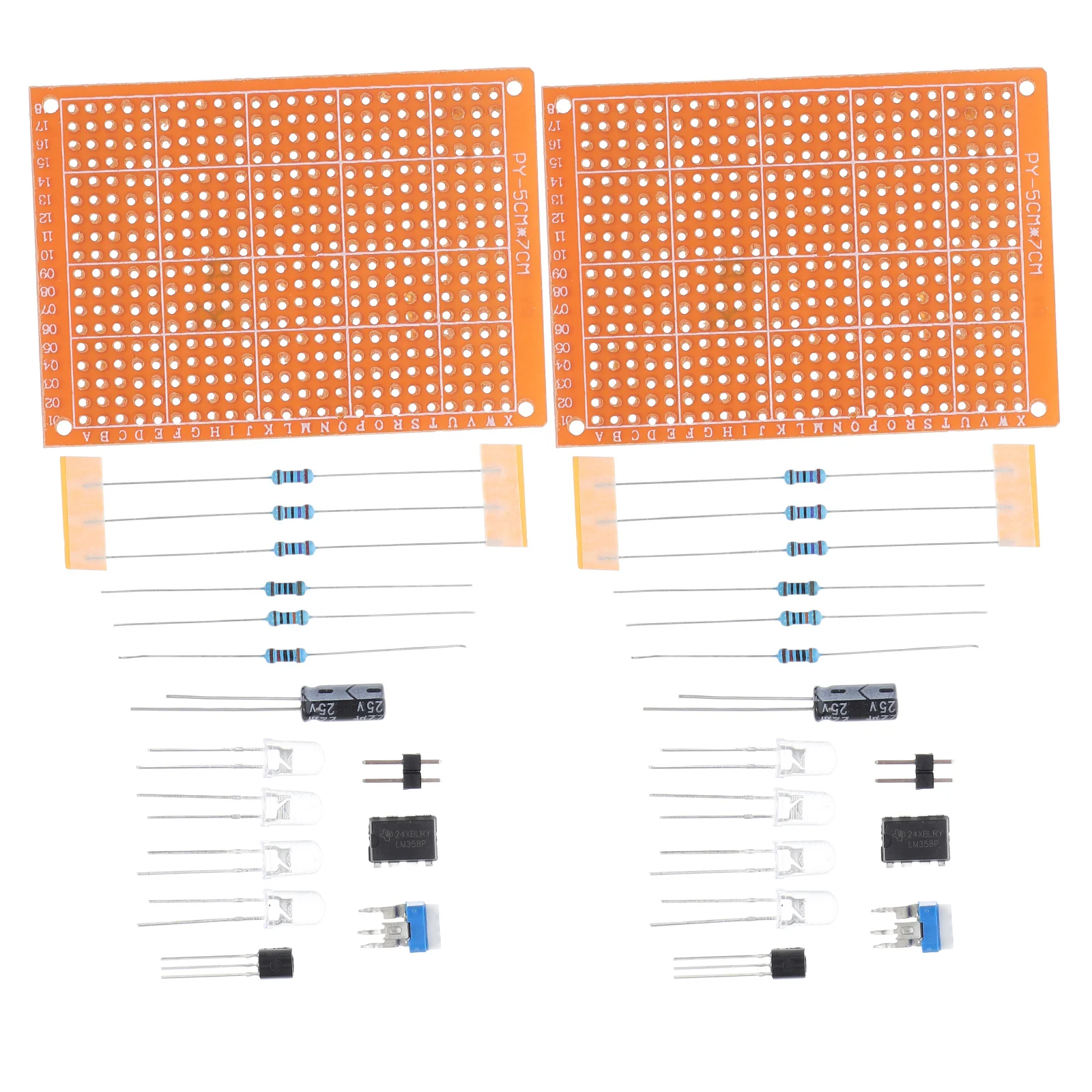 Kit de pratique de soudage, 2 ensembles, projets électroniques de bricolage pour débutants, composants de circuits imprimés, outil d'apprentissage du soudage pour étudiants