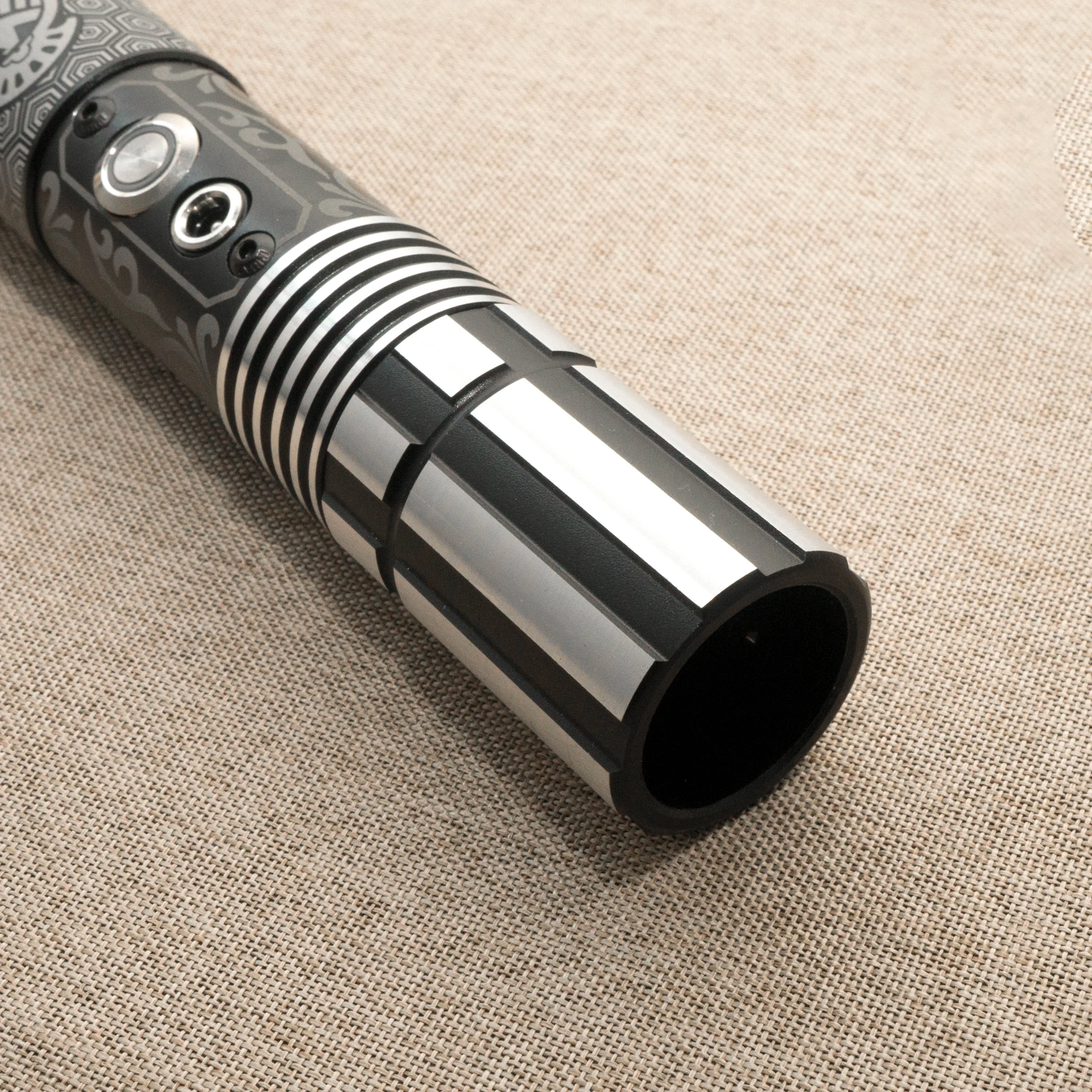 Heavy Dueling Lightsabers Engraving design Pixel RGB Smooth Swing Metal Hilt with Strap Blaster Force Jedi Training Cosplay FOC