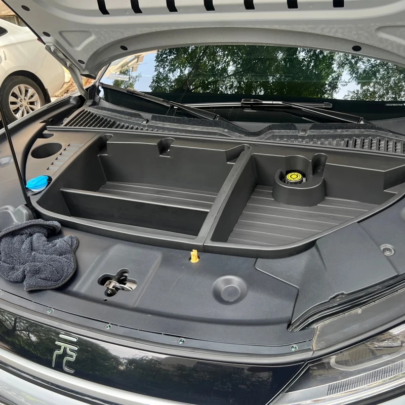 Car Frunk Storage Box for BYD Atto 2 Yuan Up S1 Pro EV 2024~202 Front Cabin Interior Organizer Tray Panel Baffle Box Accessorie