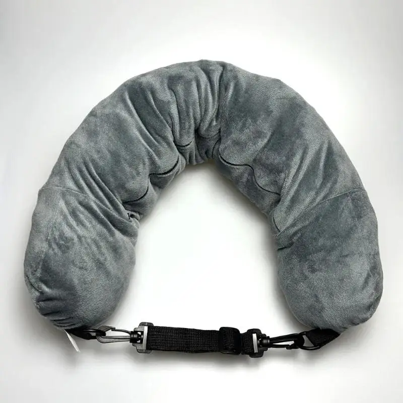 2026 NEW Fashion Travel Pillow With Storage Pouch, Adjustable Polyester Neck Support, Comfortable & Lightweight
