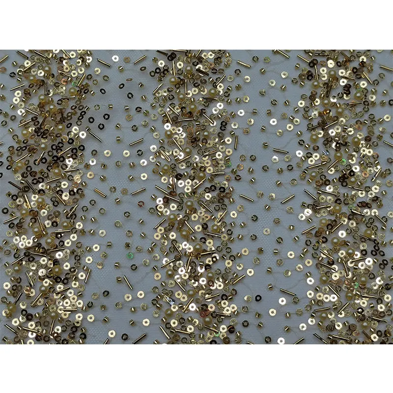 

New 2024 Sequin Bright Tube High-End Embroidery Dress Fabric Stage Evening Gown Clothing Material Glittering Fabric for Dresses