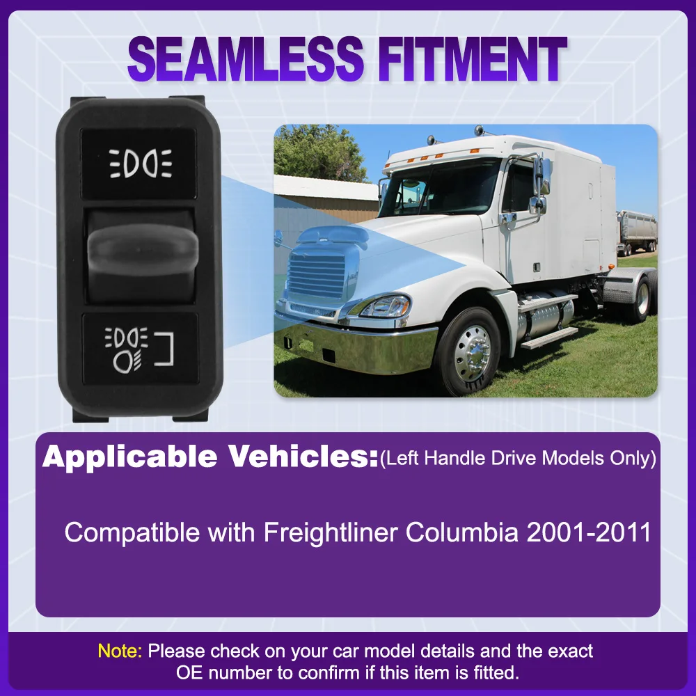 

Headlight Control Switch Button Replacement for Freightliner Columbia 2001 2002 2003 2004 2005-2011 901-5206 A0630769010
