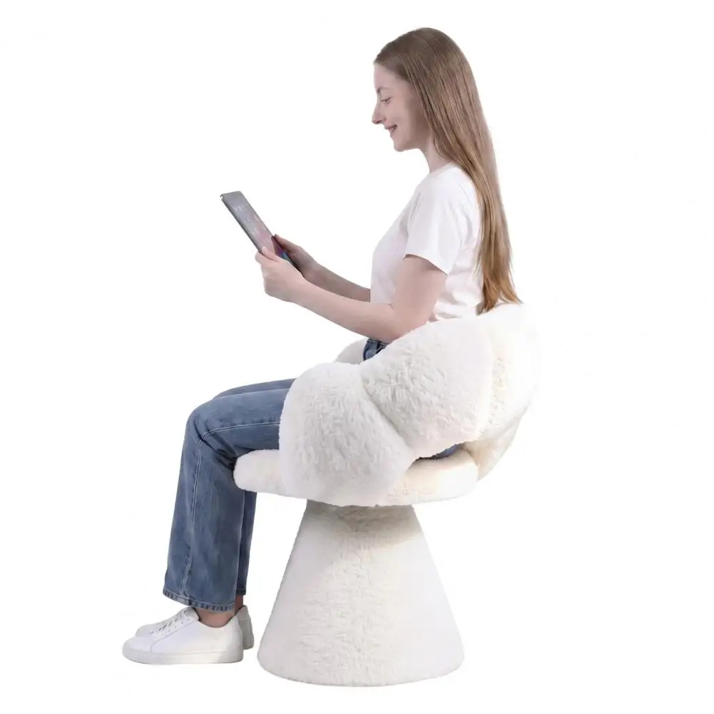 Swivel Barrel Accent Chair, Upholstered Modern Vanity Chair, Round Swivel Chair, Ergonomic Makeup Chair for Bedroom Living Room