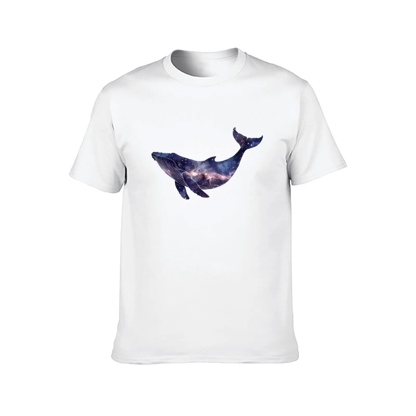Camiseta Galaxy Space Whale, camiseta informal para hombre, camisetas de marca de lujo de alta calidad