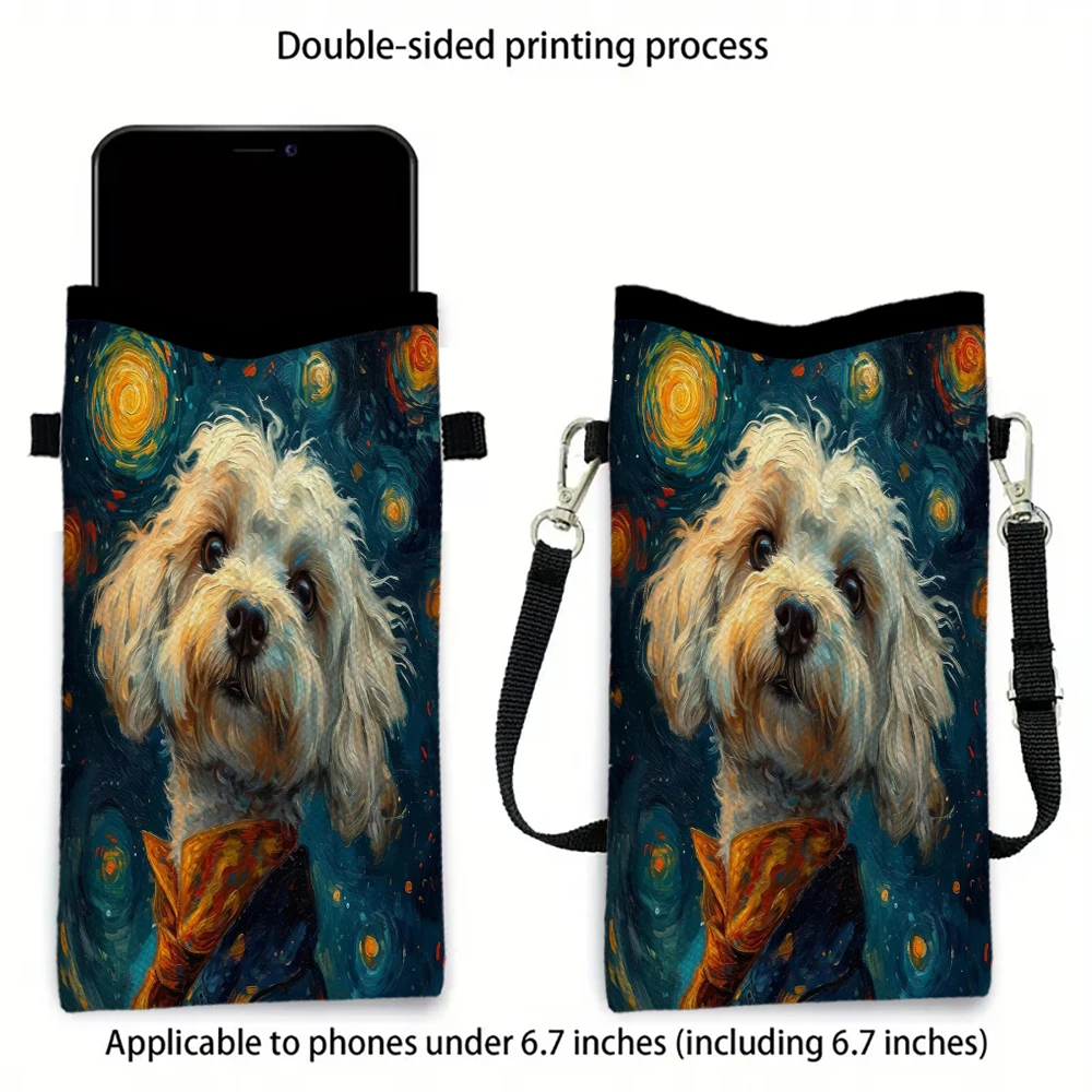 Dog Crossbody BagPrint Phone Wallet with Adjustable Shoulder Strap Unisex Design Daily Use, Travel,Gift 8.23