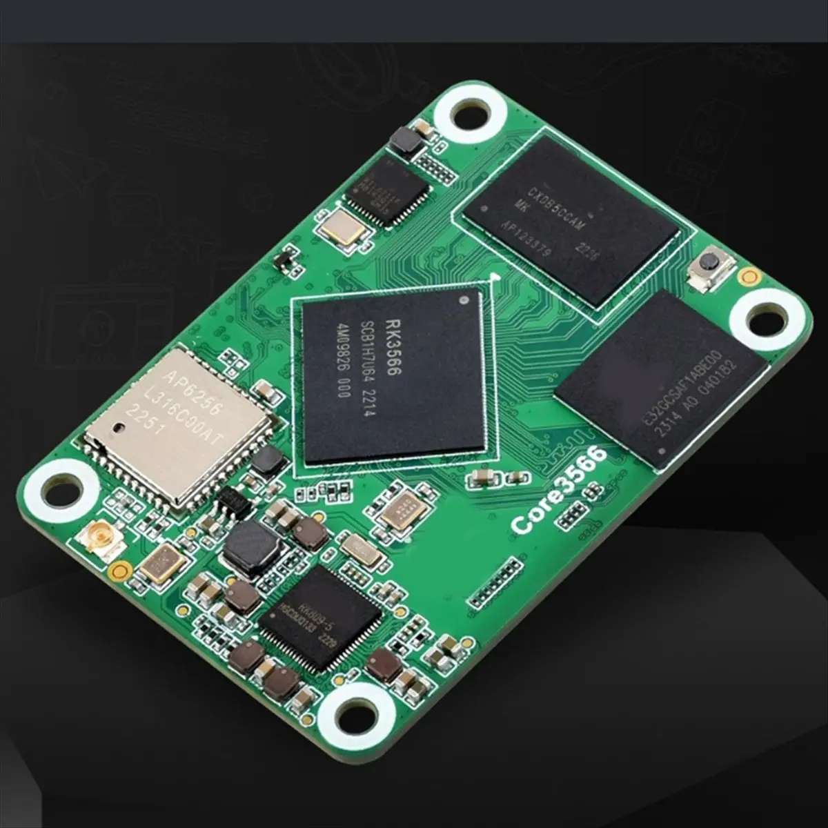HU√◆ND Core3566 Module Kit RK3566 Quad-Core Processor, with 8-Inch -Compatible Touch Screen for CM4 US PLUG