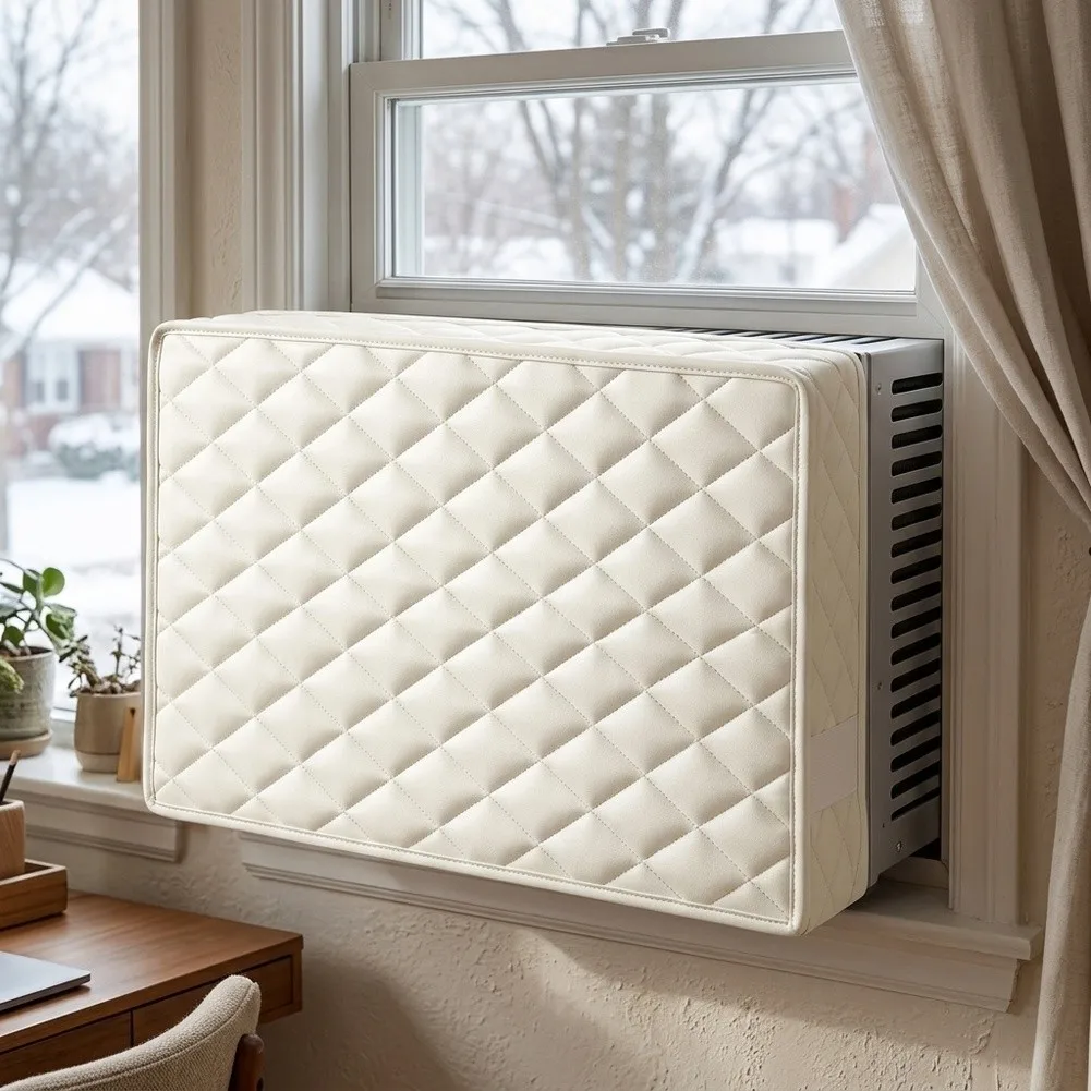 Winter Indoor Air Conditioner Cover Thick Cotton Insulation Wind Block Dustproof Protector For Window AC Unit Energy Saving Home