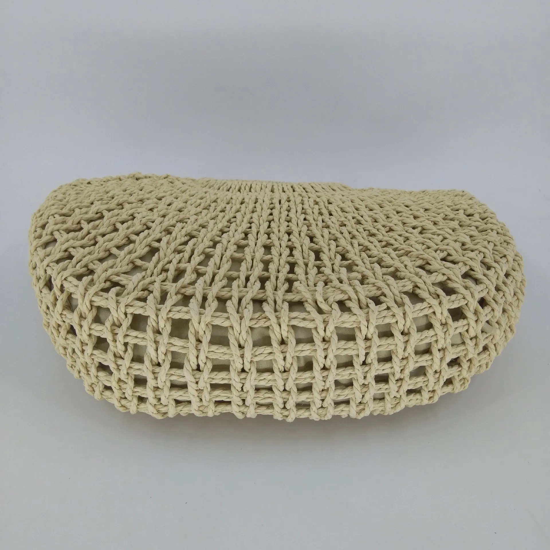 Women Straw Woven Top-Handle Bag Summer Half-Moon Shaped Rattan Bags Casual Large Capacity Beach Bag for Travel Ladies Handbags