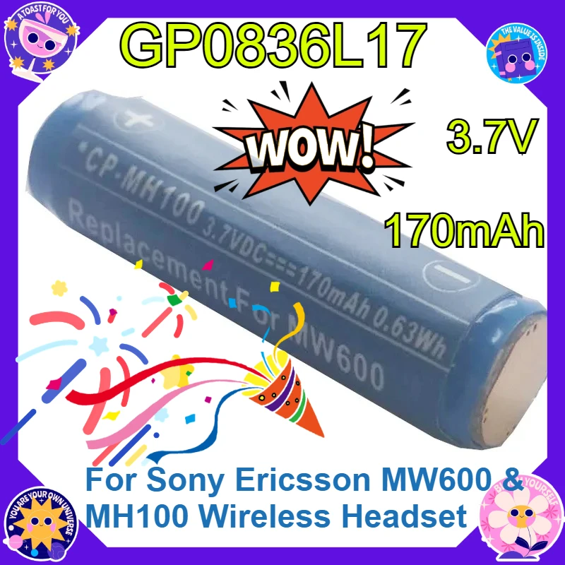 

New GP0836L17 High Quality Replaceable 300mAh GP0836L17 HS-MW600 Battery for Sony Ericsson MW600 & MH100 Wireless Headset