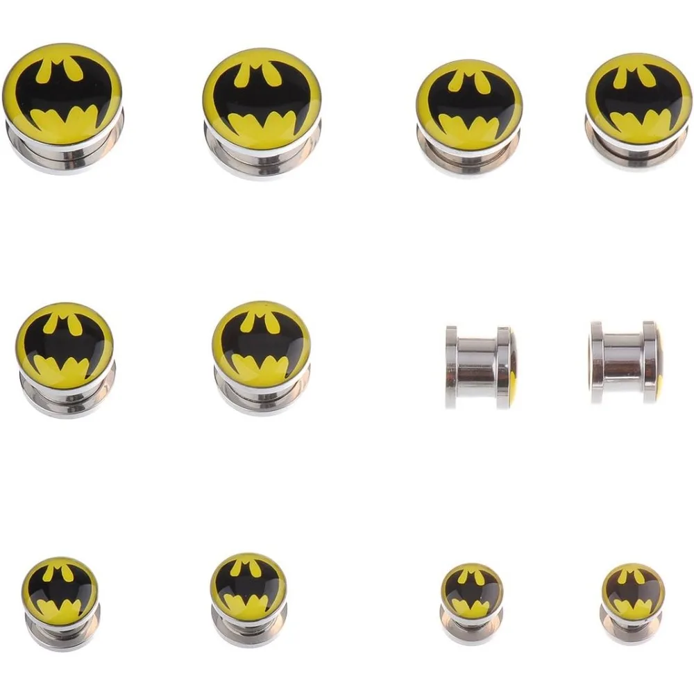 2 Paar hochwertige 316L Edelstahl Schraub-Ohrstecker, Tunnel-Plugs/Channel Double Horn Expander Piercing-Schmuck 2g-5/8 Zoll – Detail 5