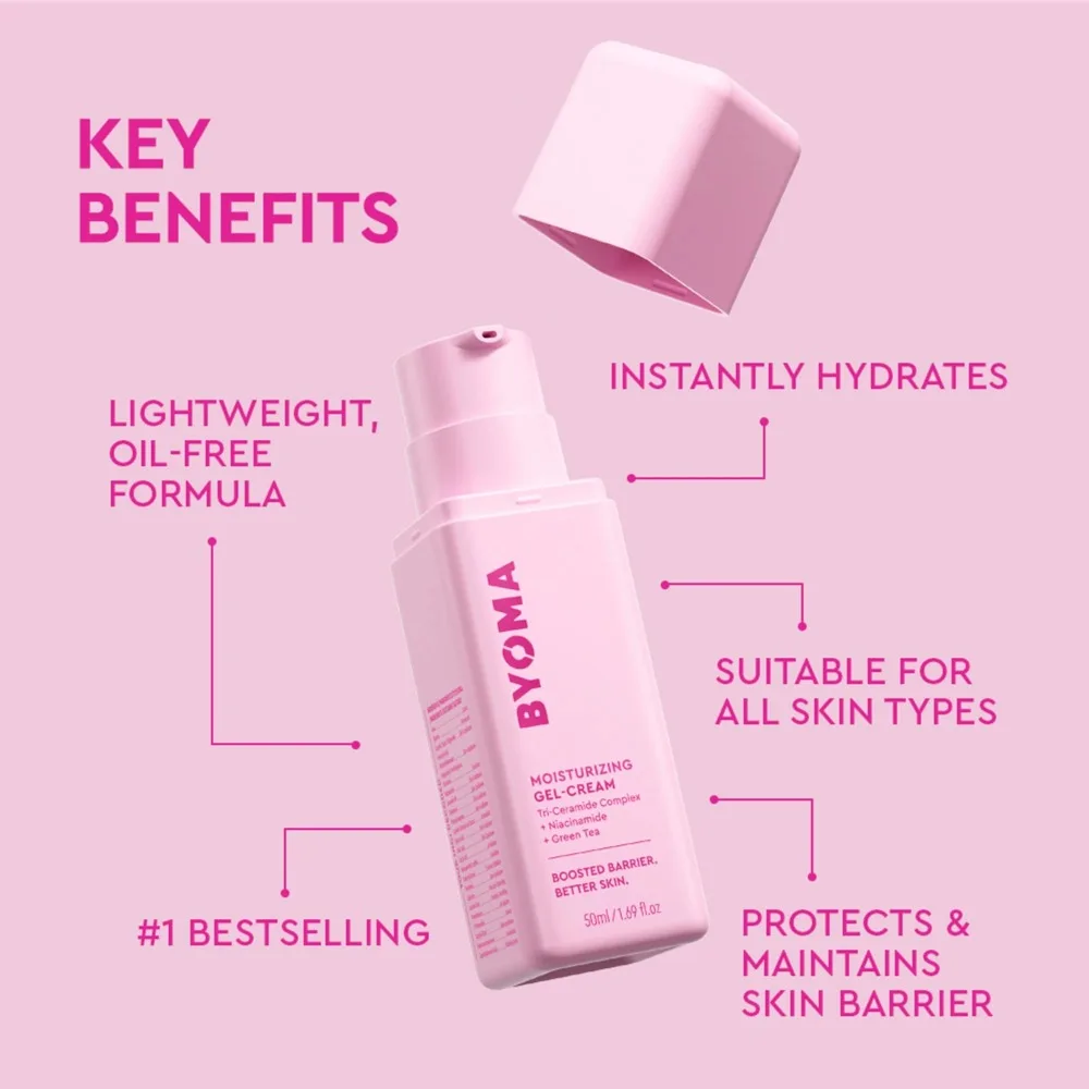 BYOMA Moisturizing Gel Cream Tri Ceramide Complex Niacinamide Green Tea Barrier Repair Hydrating OilControl For Oily Combination