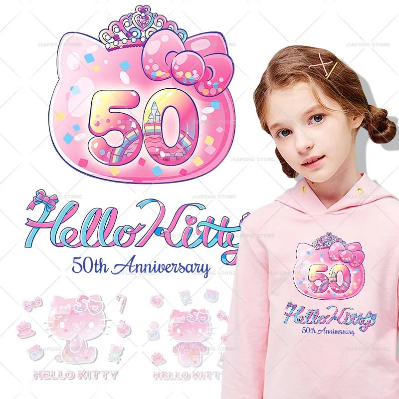 Hello Kitty 50周年記念 アプリケーションステッカーで子ども服をもっとかわいく！
