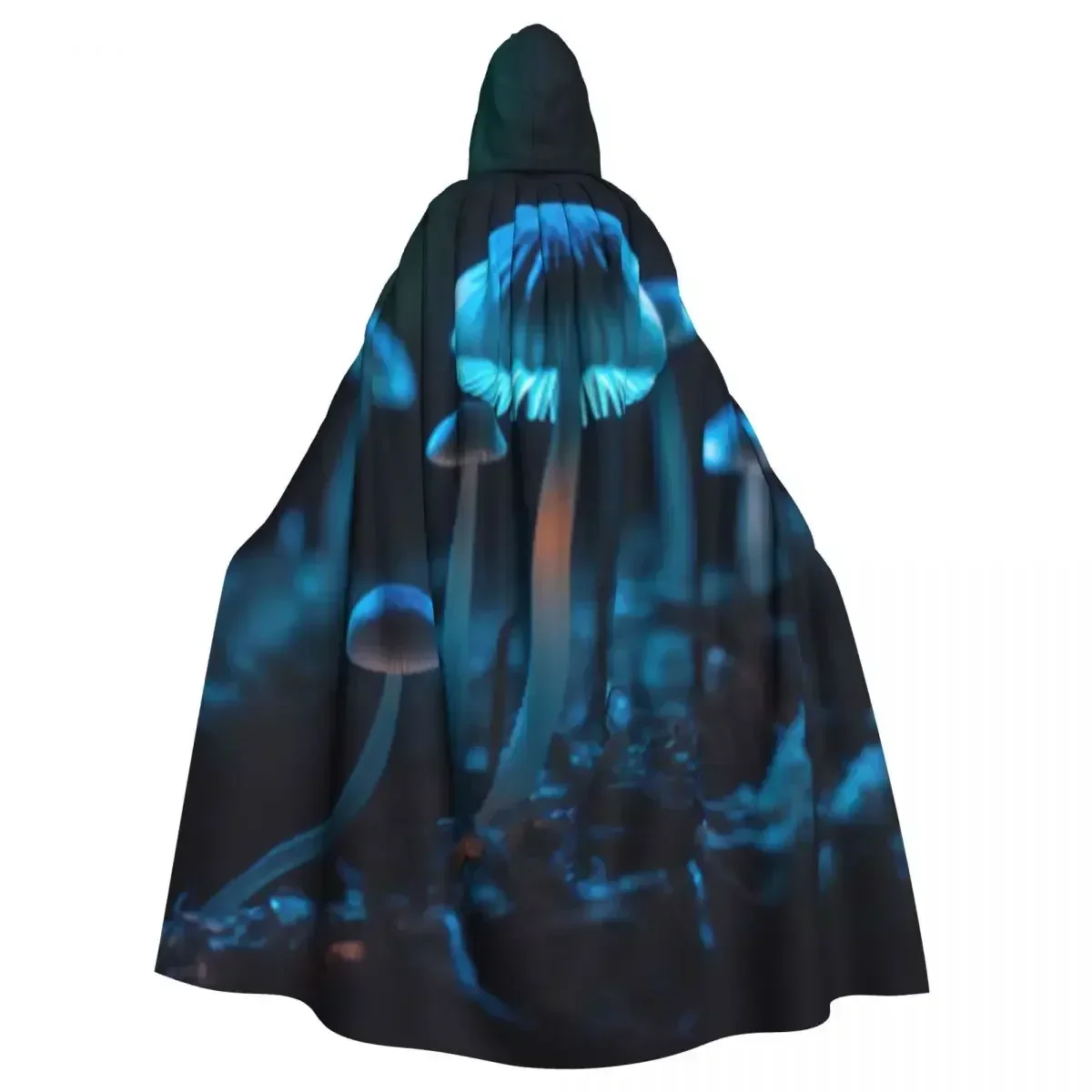 Mushrooms In The Forest At Night Hooded Cloak Coat Halloween Cosplay Costume Vampire Devil Wizard Cape Gown Party