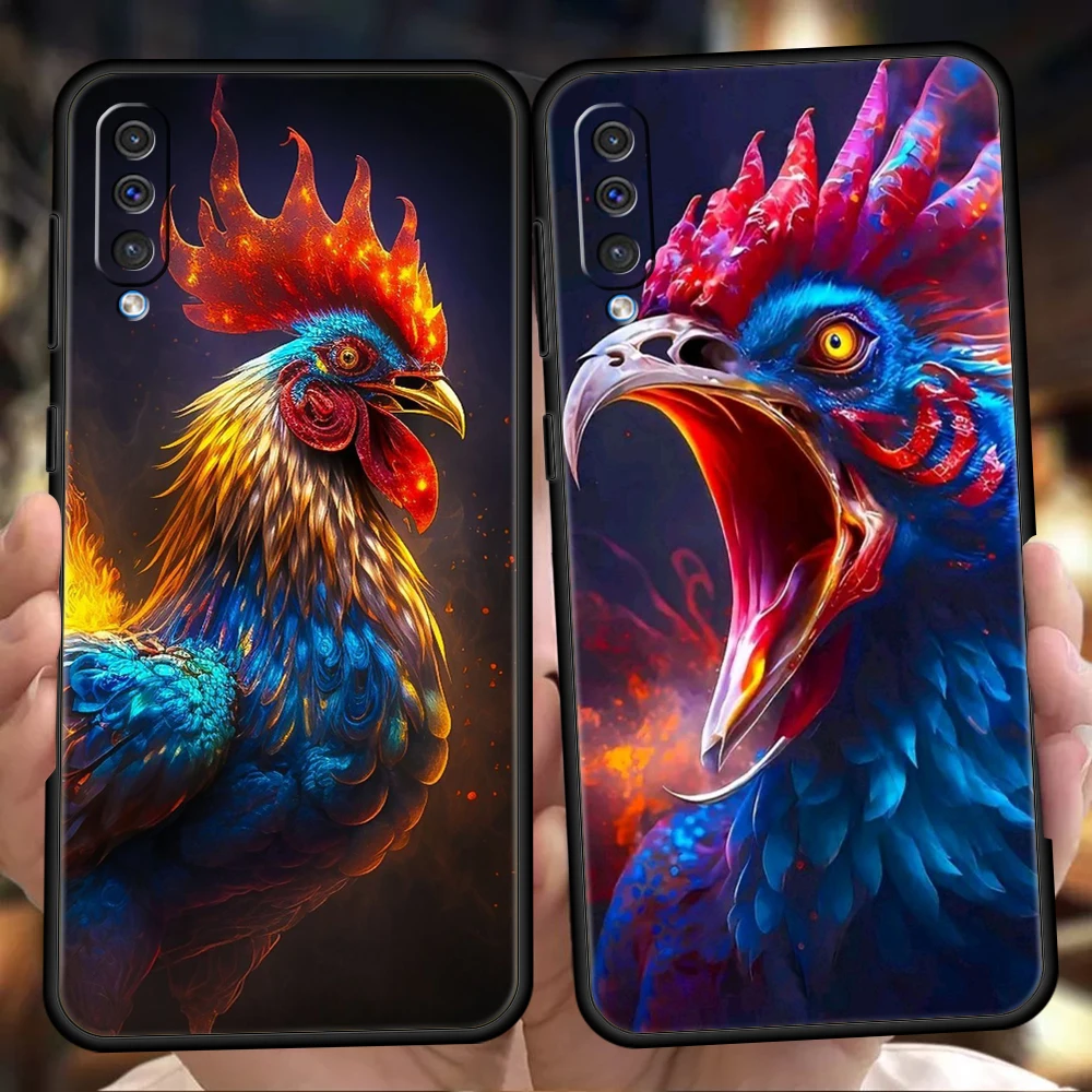 Cock Rooster Chicken Phone Case for Samsung Galaxy A24 A13 A53 A73 A33 A22 A12 A02 A03 A05 A70 A50 A10 A20 5G Soft TPU Shell Bag