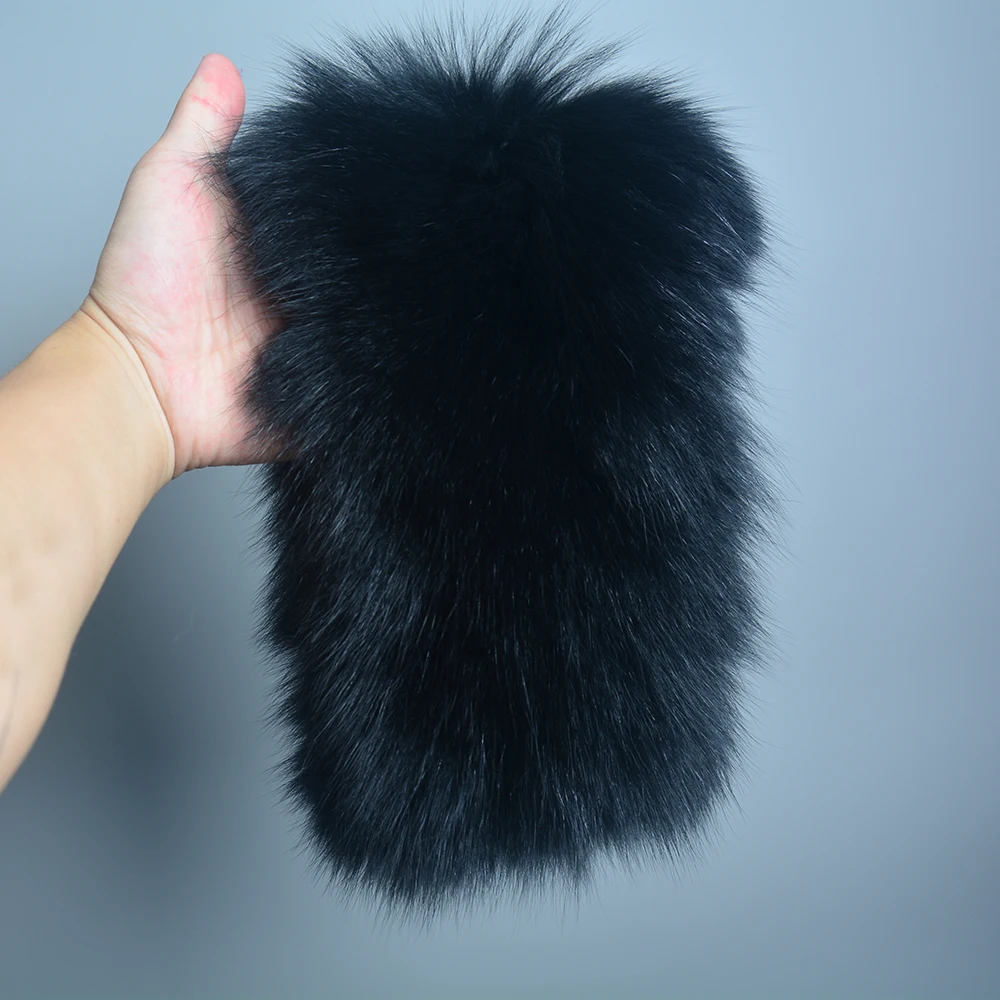 2024 New Good Elastic Knitted Genuine Real Fox Fur Ring Scarves Warm Fox Fur Headband Women Winter Fashion Real Fox Fur Scarf