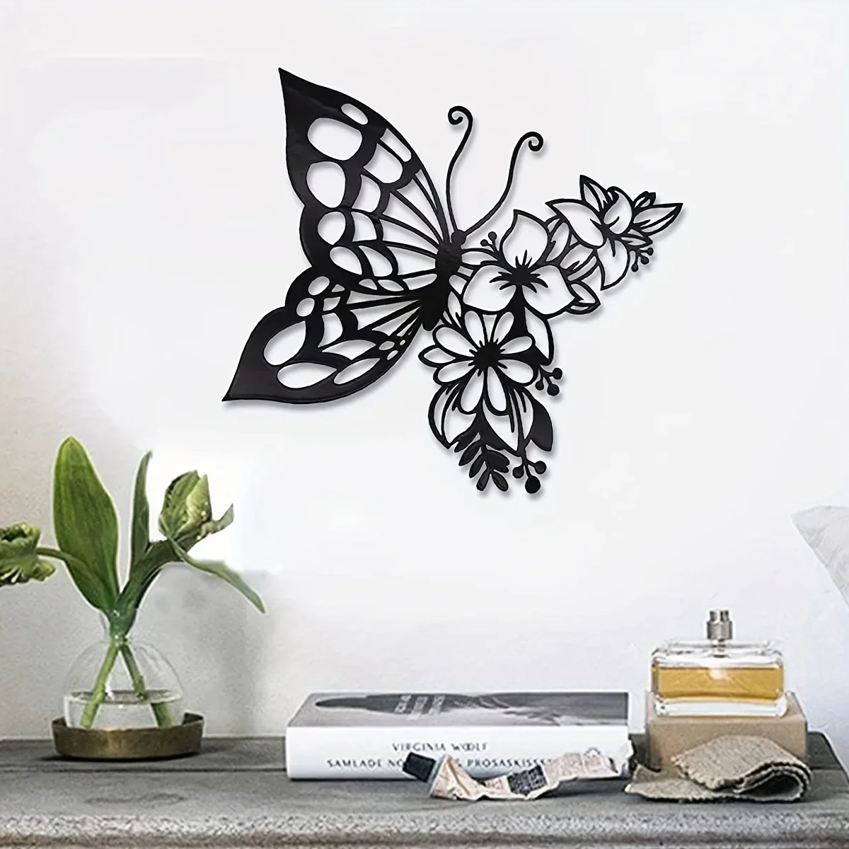 Metal Wall Art Elegant Butterfly Metal Wall Decor Modern Metal Wall Silhouette Easy Iron ,Wall decoration,Wall Sticker, Artwork