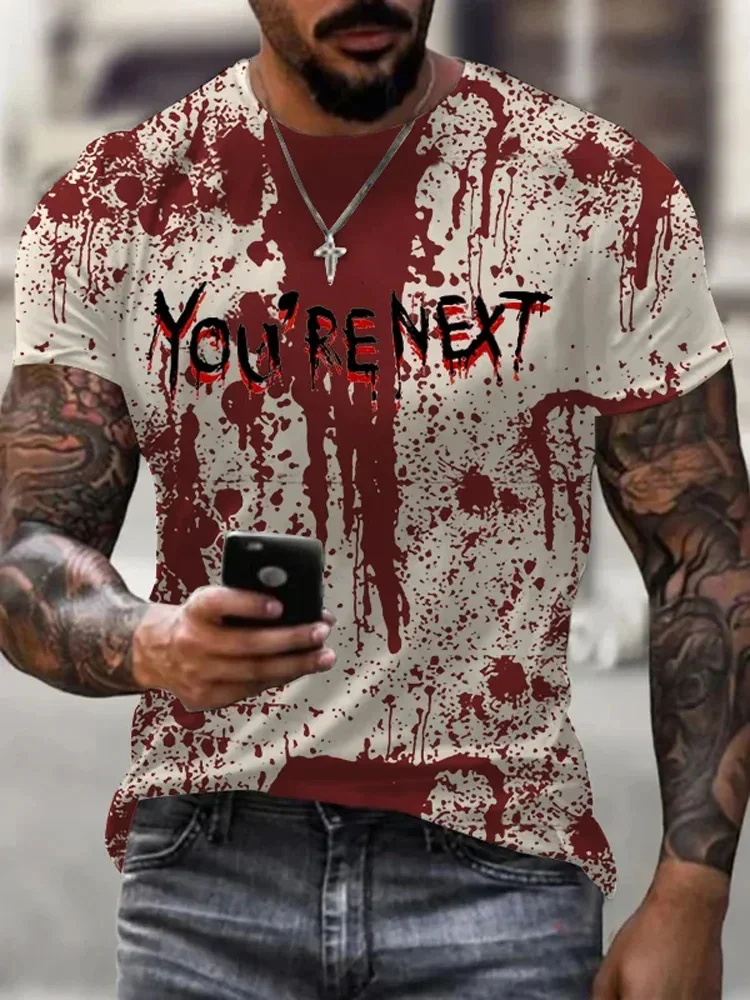 Men's zombie T-shirt, Halloween costume, 3D printed T-shirt, new fashion, men's oversized, summer outfit