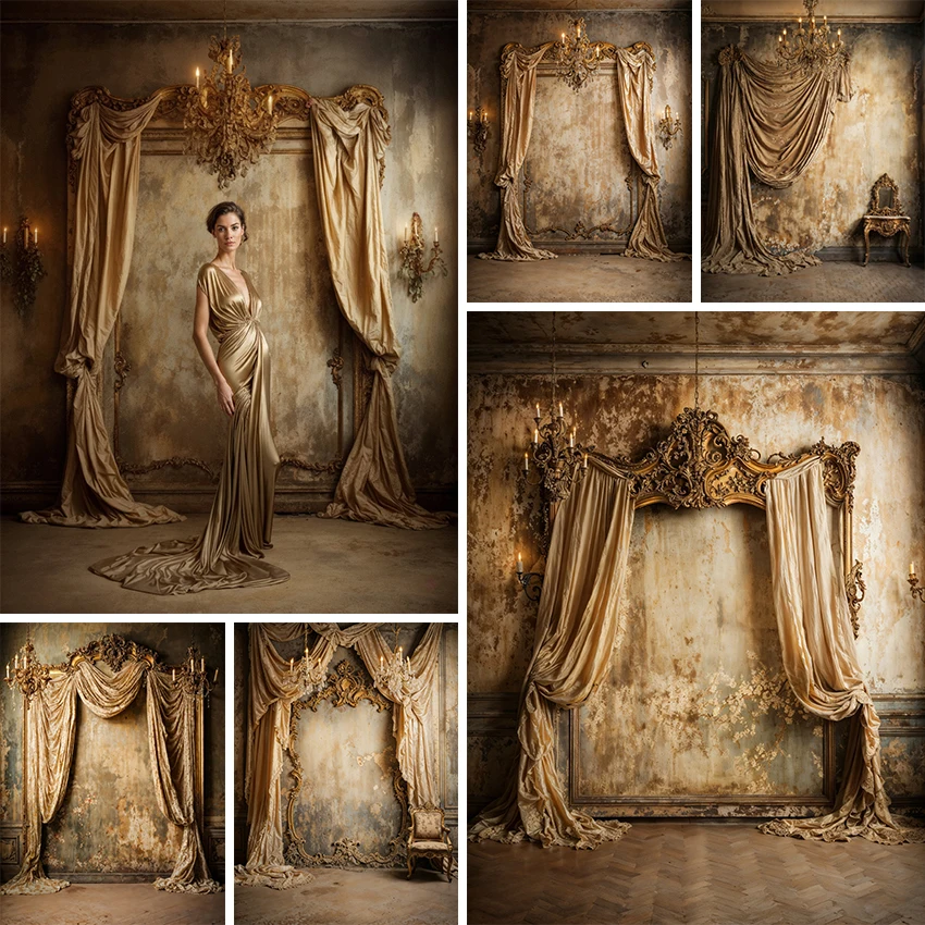 Fond de photographie vintage baroque en forme d'arche, mur victorien vieilli, mariage, maternité, art, portrait, décoration, toile de fond pour studio photo