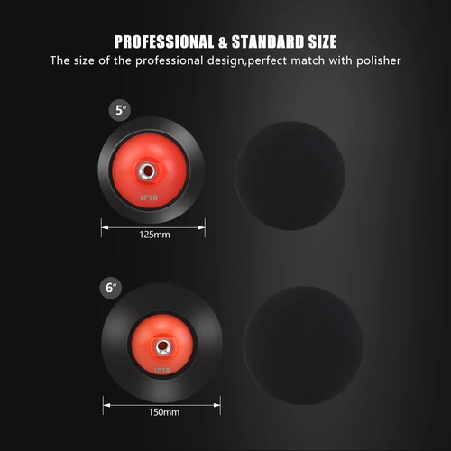 Imagen 2 del producto SPTA 5 ""125mm 6"" 150mm M14 5/8-16 placa de respaldo de rosca gancho bucle almohadilla de pulido de coche disco profesional para pulidor rotativo
