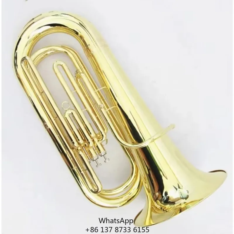 

Focustyle FTU-150L Brass Music Instrument Good Quality Bb Key Travel Tuba Gold Lacquer