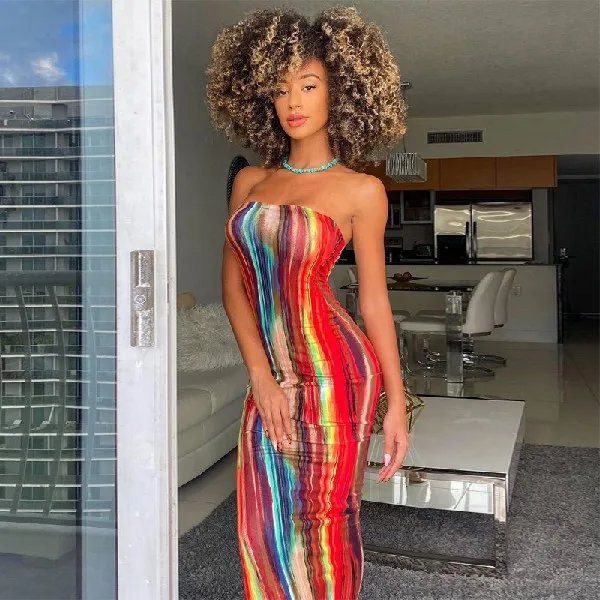 T-shirt décontracté pour femme en fibre d'acétate à motif tie-dye et rayures, taille mi-haute, manches longues, style estival