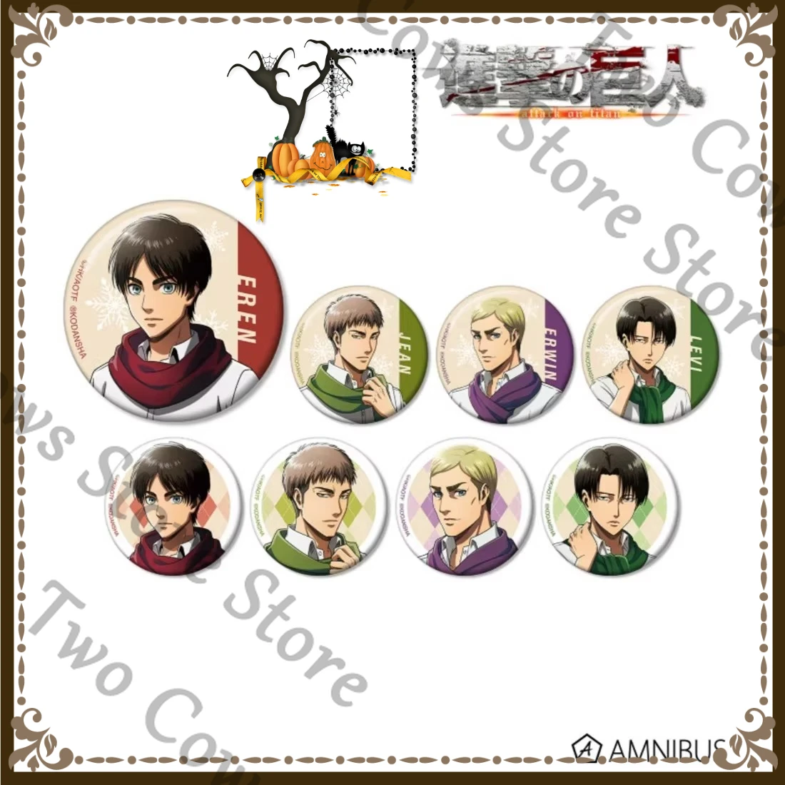 attack-on-titan-levi-ackerman-eren-jaeger-armin-arlert-mikasa-ackerman-sciarpa-relax-distintivo-emblema-da-56-cm-mini-figure-ambitus