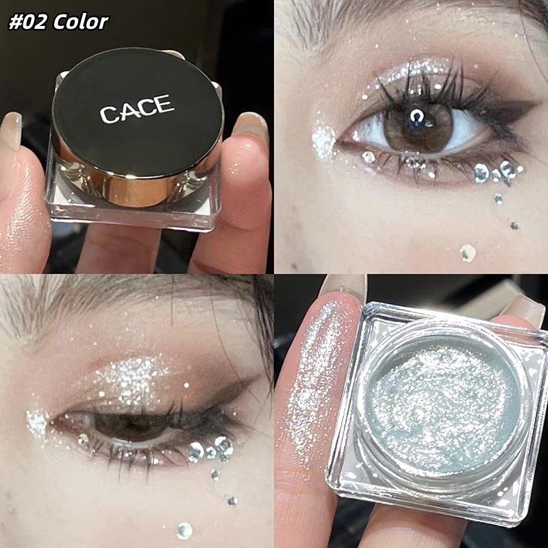 CACE 다이아몬드 아이 섀도우 팔레트 글리터 아이 섀도우 글로시 샤이니 하이라이터 아이 섀도우 젤 쉬머 아이 섀도우 눈을 밝게