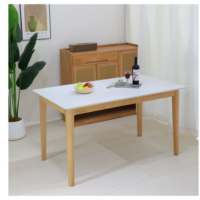 Nordic small apartment dining table simple and durable household log office