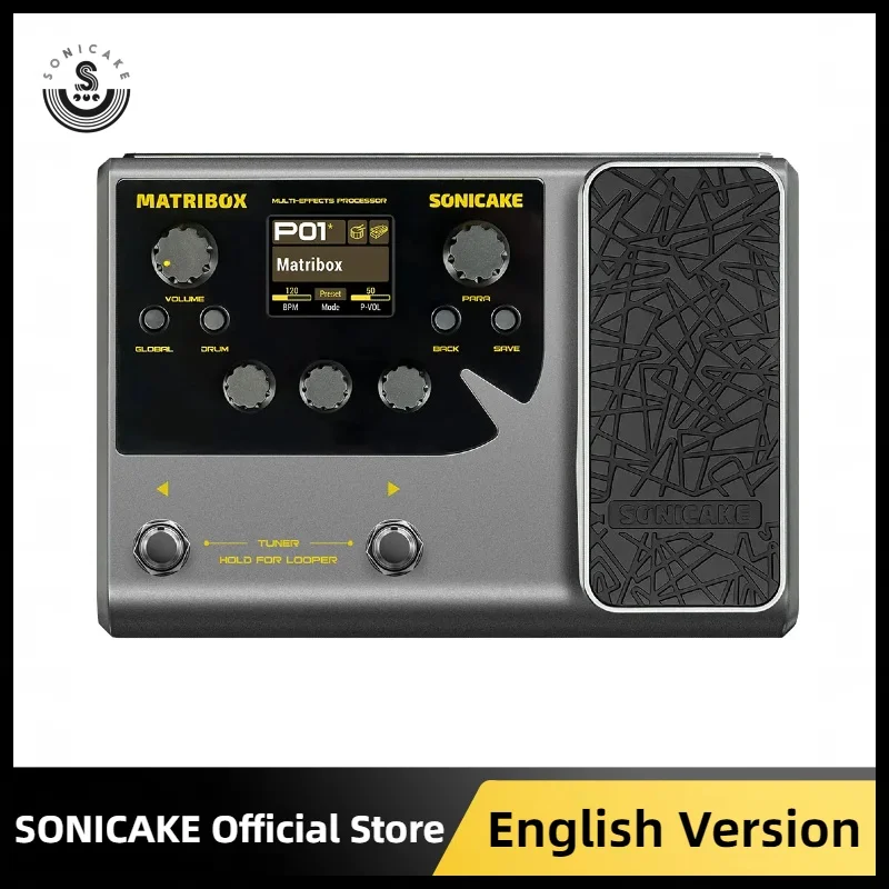 Sonicake Matribox 140 Built-in Guitar/Bass/Acoustic Multi Effects Processor with Expression pedal Looper Modeling AMP QME-50