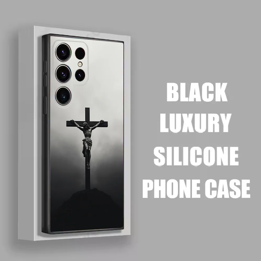 Jesus Bible Verse Christian Phone Case For Samsung S25,S24,S21,S22,S23,S30,Ultra,S20,Plus,Fe,Lite,Note,10 Black Soft Shell