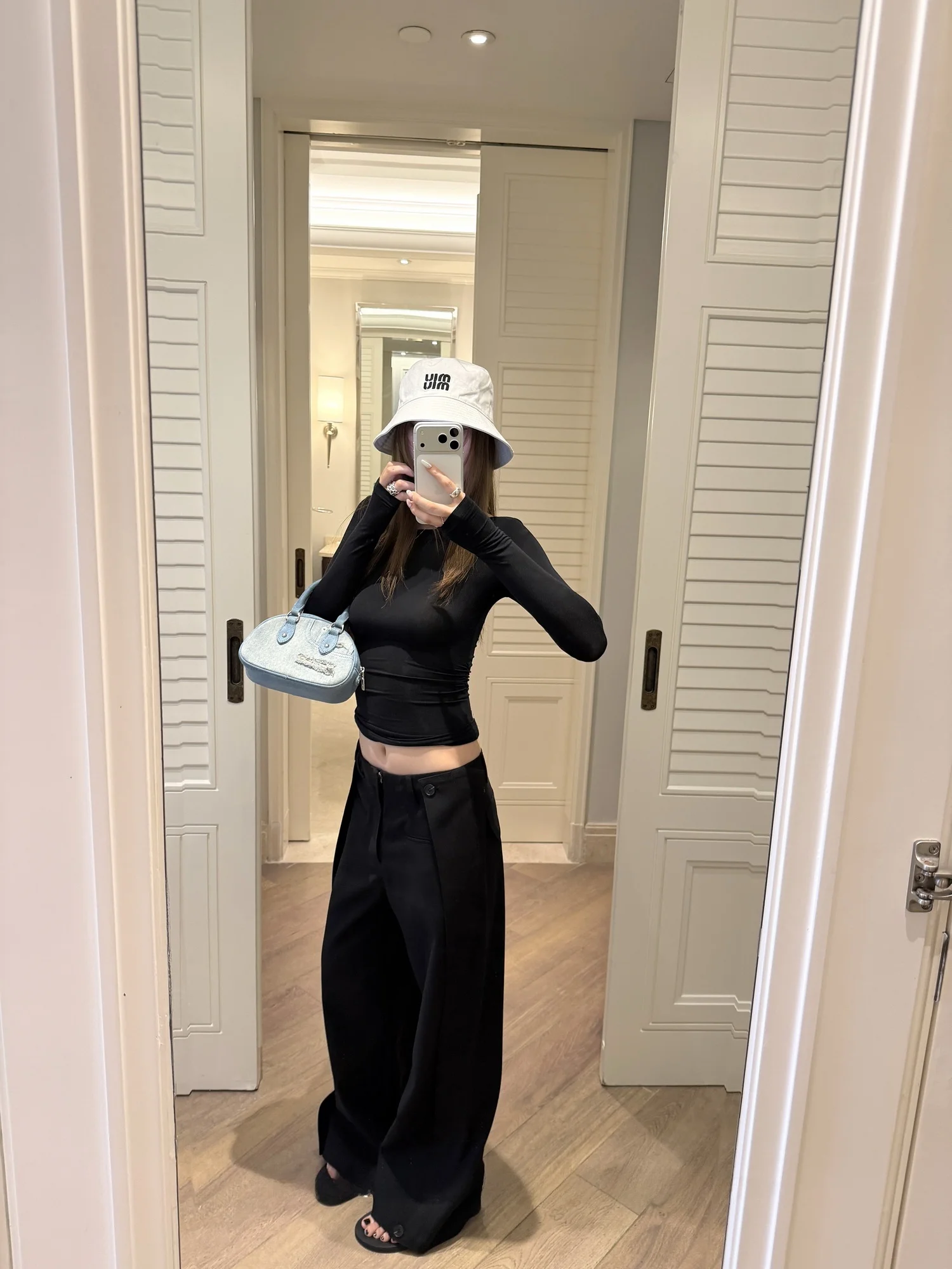 

Tenkevin High Waist Straight Leg Wide Leg Pants Women's Casual Loose Fit Trousers Versatile Sle Polyester Blend Non-Stretch